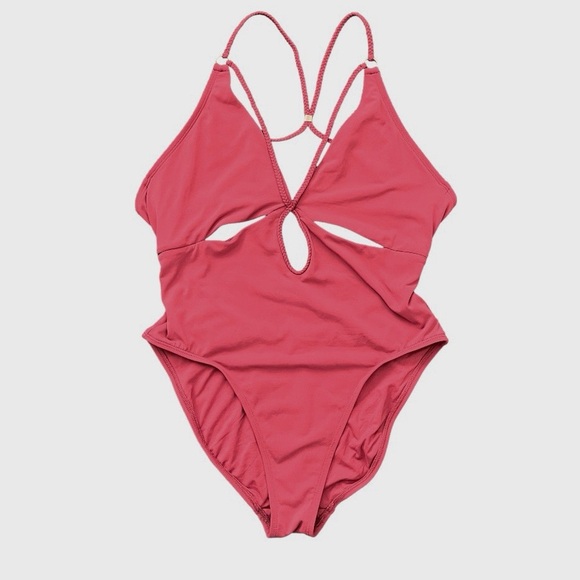 Robin Piccone Ava Cut Out Braided Strappy One Piece Swimsuit Size 14 - Picture 4 of 9